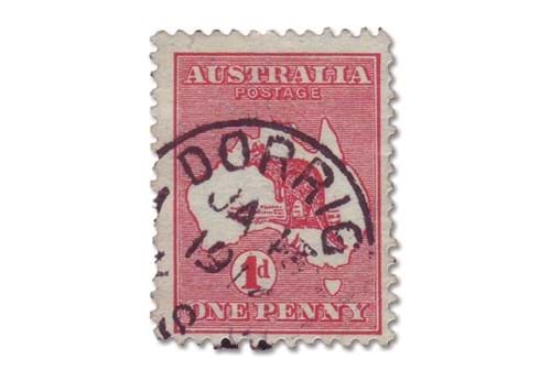 Australia's first ever stamp - Kangaroo & Map (1)