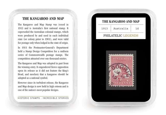 Australia's first ever stamp - Kangaroo & Map (2)