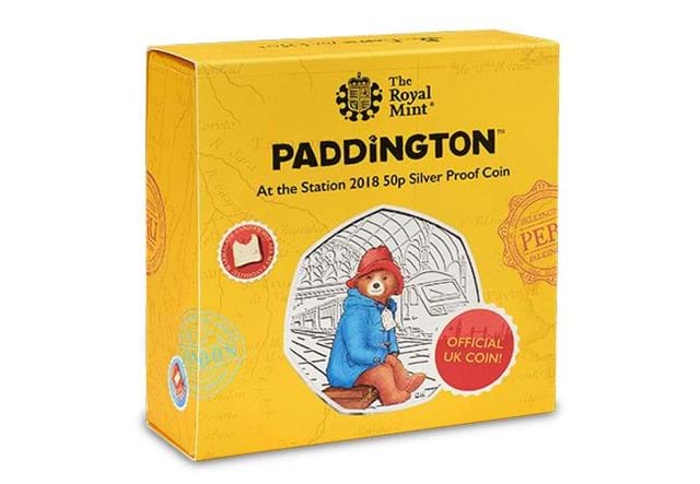 Uk 2018 Paddington Bear Station Silver Proof 50P Coin Box