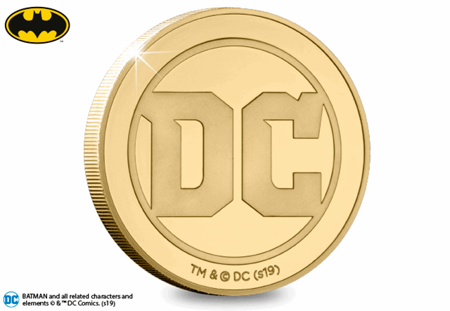 Batman Gold-Plated Commemorative Obverse