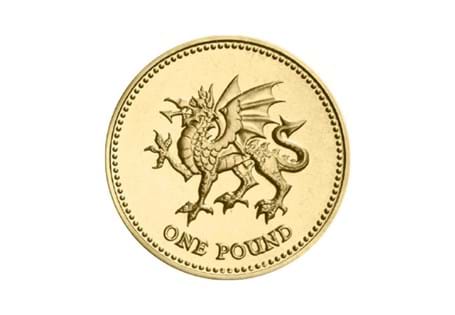 Issued in 1995 and 2000, this uncirculated £1 coin is part of the floral emblem series of £1 coins. Featuring a dragon rampant, this coin represents Wales.