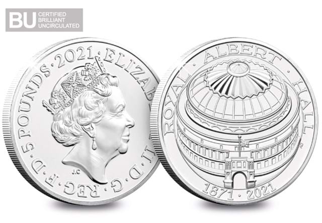 2021 UK Royal Albert Hall CERTIFIED BU £5 both sides with BU logo