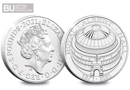 2021 UK Royal Albert Hall CERTIFIED BU £5 both sides with BU logo