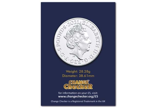 2021 UK Royal Albert Hall CERTIFIED BU £5 obverse in Change Checker packaging