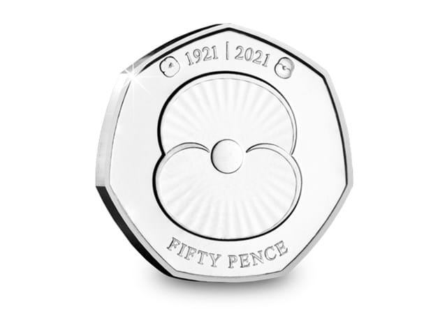 The RBL Centenary Brilliant Uncirculated 50p Reverse