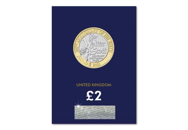 2021 UK Sir Walter Scott CERTIFIED BU £2 reverse in Change Checker packaging