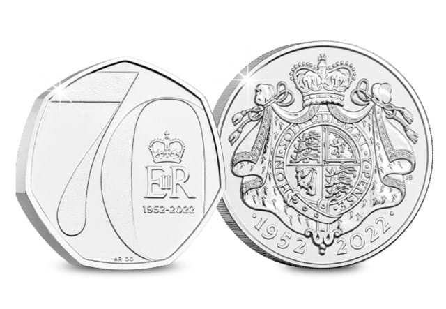 2022 Platinum Jubilee BU 50p and £5 Reverses