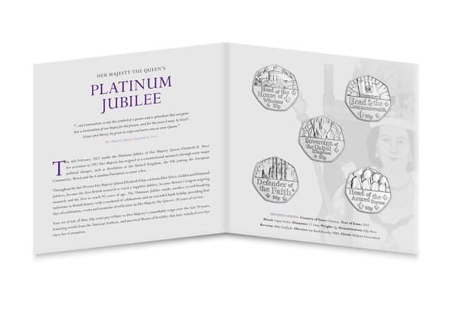 The Roles of the Queen Fifty Pence Collection Inside Pack
