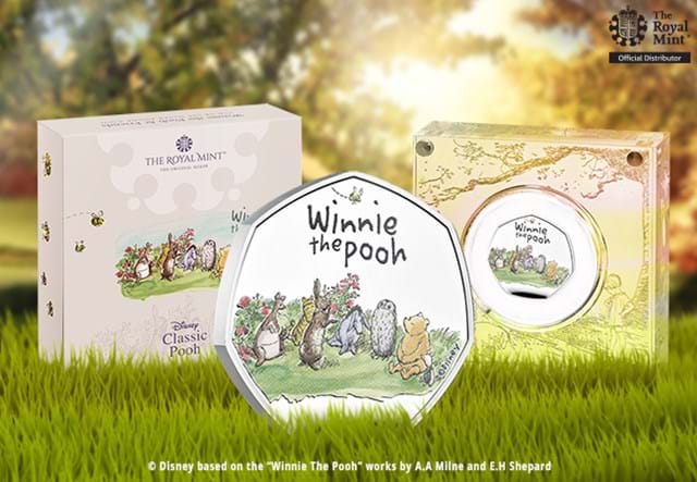 Winnie the Pooh & Friends Silver 50p on Woodland Scene