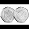 Dracula BU Non Colour 50P Set Coffin Obverse Reverse