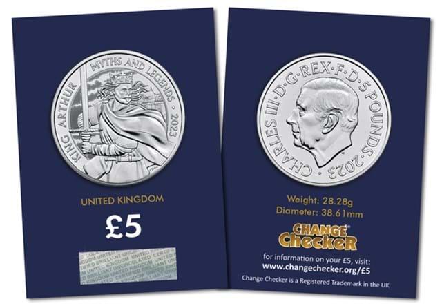 AT Change Checker King Arthur 5 Pound Coin Images 3