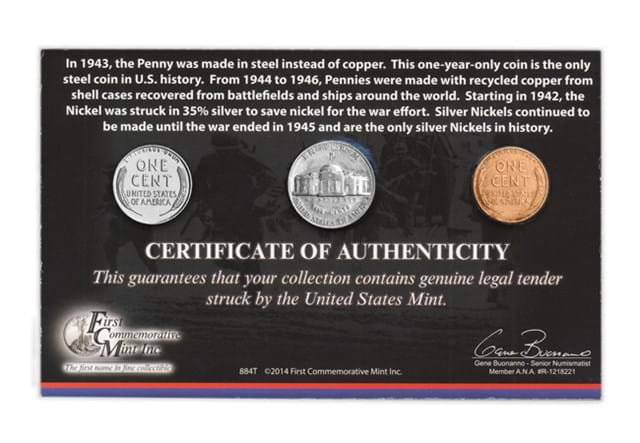 U.S. WWII Coin Collection Back