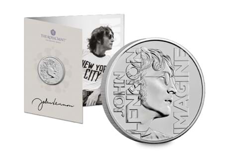 The UK 2025 John Lennon Brilliant Uncirculated £5 coin pack from The Royal Mint.