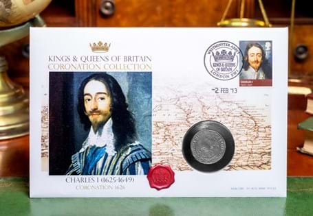 Own a Charles I Stamp & Replica Coin First Day Cover, postmarked on his Coronation anniversary. A must-have for collectors.