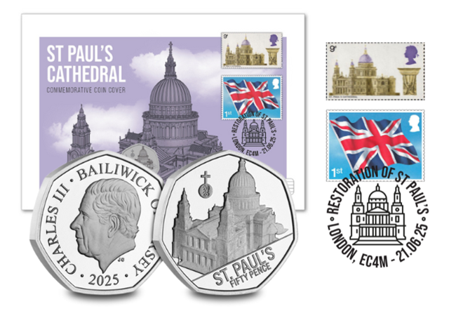 St Paul's Cathedral BU 50P Coin Cover