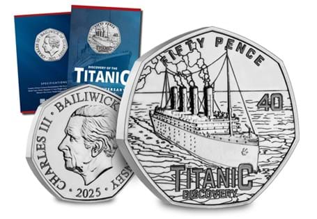 Own the Titanic 50p Coin today with this introductory offer. Released to mark 40 years since the discovery of the Titanic. Struck to a Brilliant Uncirculated collector quality. 