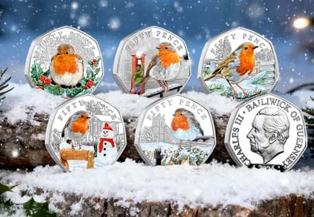 Celebrate Christmas with the 2025 Robin Silver Proof 50p Set – five beautifully coloured Sterling Silver coins, limited to just 500 sets worldwide. A festive must-have for collectors and gift-givers.