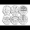 Buckingham Palace BU 50P Set All Rev (With Obv)