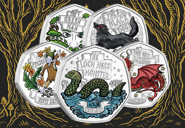 2025 Myths And Legends Of Folklore BU Colour 50P Coins