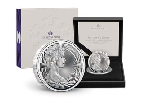 This UK 2026 Silver Piedfort £5 is the second in The Royal Mint's 'Portraits of a Queen' series, and features the second definitive portrait of Queen Elizabeth II designed by Arnold Machin. 