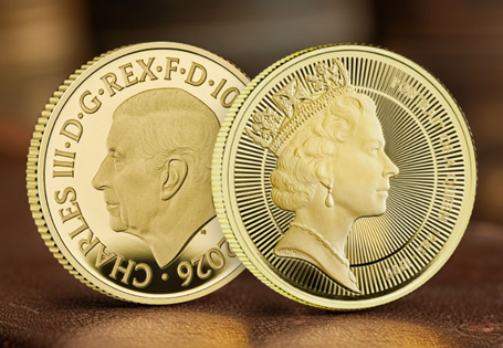 This UK 2026 Gold Proof 1/10oz coin is the third in The Royal Mint's 'Portraits of a Queen' series, and features the third definitive portrait of Queen Elizabeth II designed by Arnold Machin.