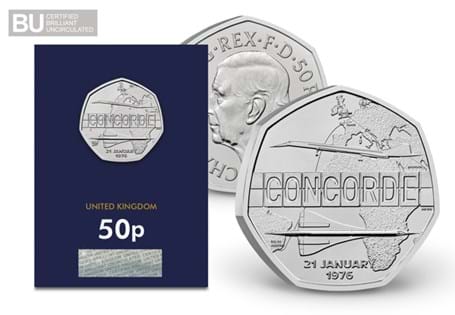 The Royal Mint have released an official UK coin to celebrate 50 years since the first Concorde flight. It is struck to a Brilliant Uncirculated quality.