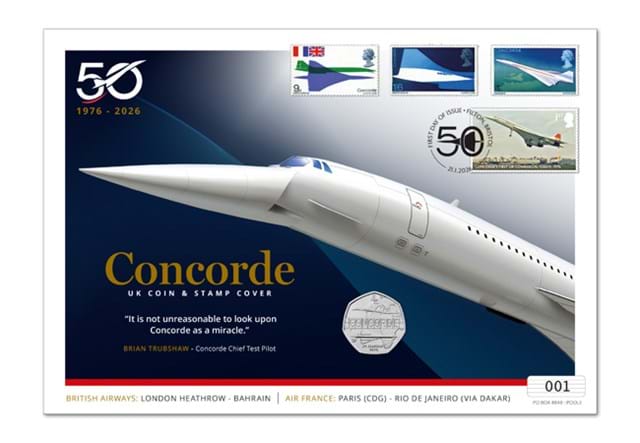 Concorde 50Th Anniversary UK Coin And Stamp Cover Product Images CL 1