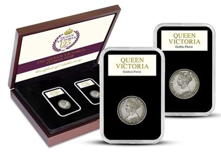 This set contains the Gothic and Godless Florins issued during the reign of Queen Victoria. The Godless florin is famous for the controversy of the omission of Dei Gratia.