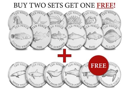 The British 'Ocean' Bundle includes Rockpool Wildlife, Sea Life and Saltwater Fish, all featuring 6 custom uncirculated British Wildlife 10p coins; totalling 18 coins in the bundle. 
