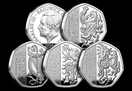 The 2026 Patron Saints Silver 50p Coins have been issued by Guernsey in celebration of St George, St Patrick, St David and St Andrew. Each coin is struck to a Proof finish.