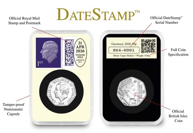 Datestamp Guernsey 2026 Queen Elizabeth II Centenary BU 50P Product Images CL 4