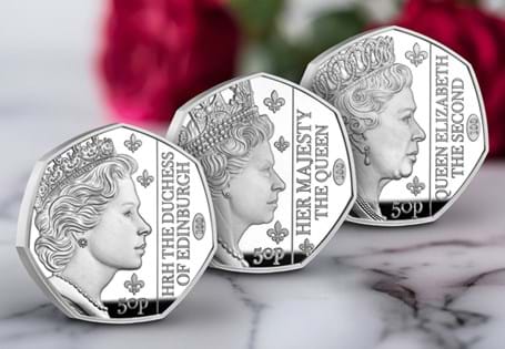 Issued to mark Queen Elizabeth's Centenary, the Titles of Queen Elizabeth II Silver Proof 50p Coin Collection brings together three 50p coins, chronicling an official title held by Her Late Majesty.